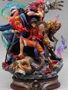 22cm One Piece Luffy Kid Law Figurine Statue Collection Anime Pvc